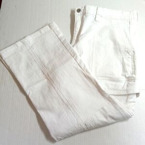 Sofia Jean Marisol Bootcut White Denim Cargo Style Women's Size 20